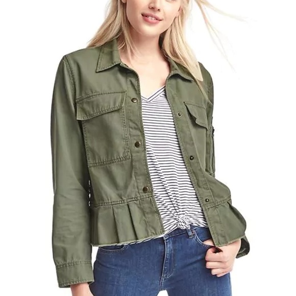 gap green utility jacket